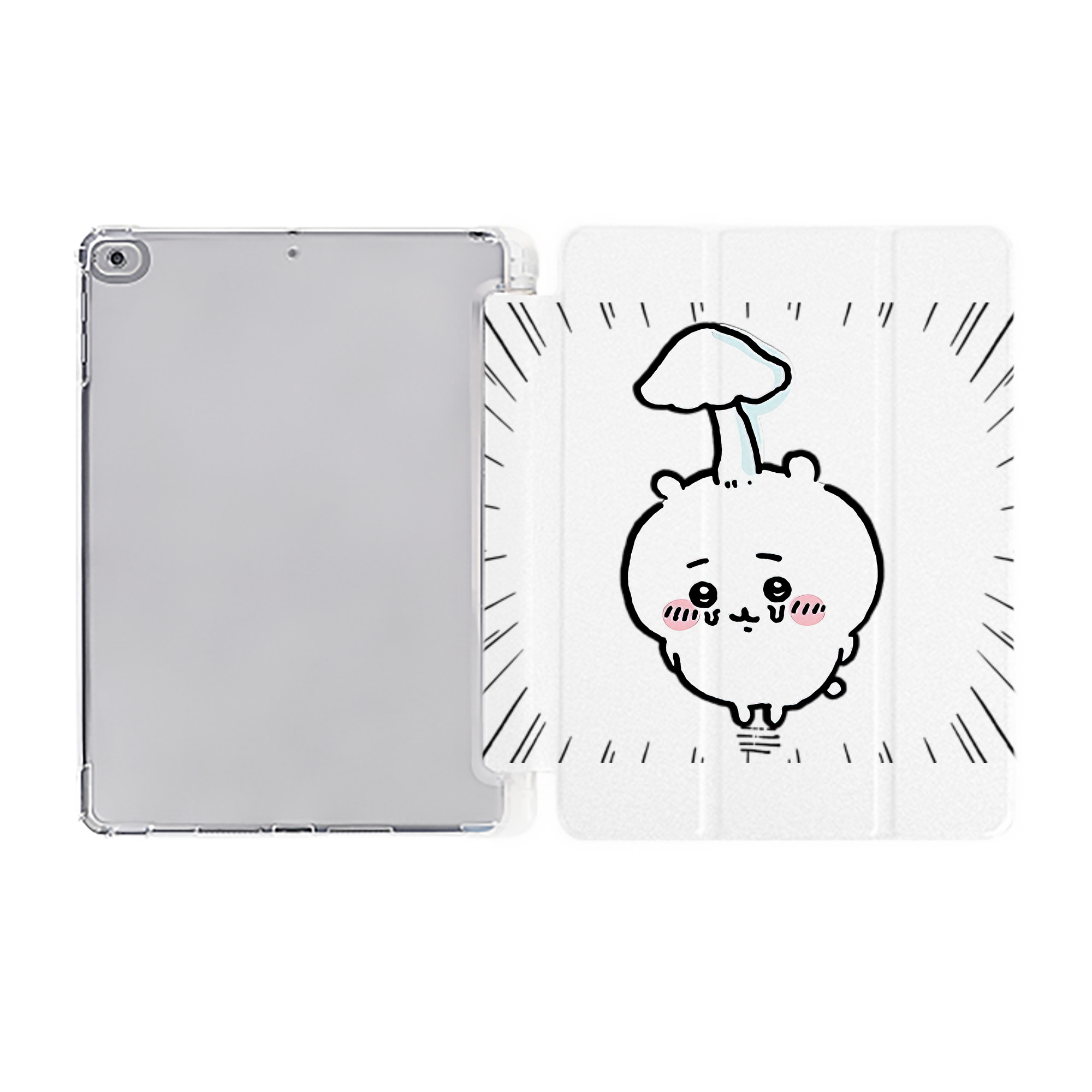 （画像用） ちいかわ ちいかわ Chii-kawa chiikawa IPad ケース ペン収納付き 三つ折りスタンド PUレザー×シリコン 対応機種9.5/10.5/10.9インチ